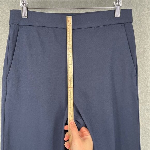 Gloria Vanderbilt Wide Leg Point Crop Pant Size M Navy Blue Pull On Pockets NEW - Picture 11 of 14
